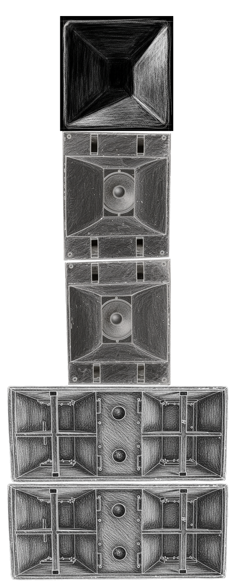 Horn speaker stack at Vinyl Room Chicago